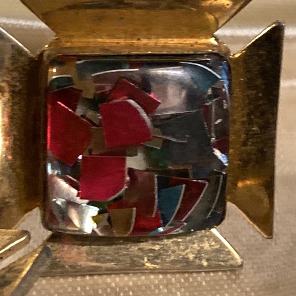 Anson vintage kaleidoscope cuff links and tie clip - Picture 4 of 5